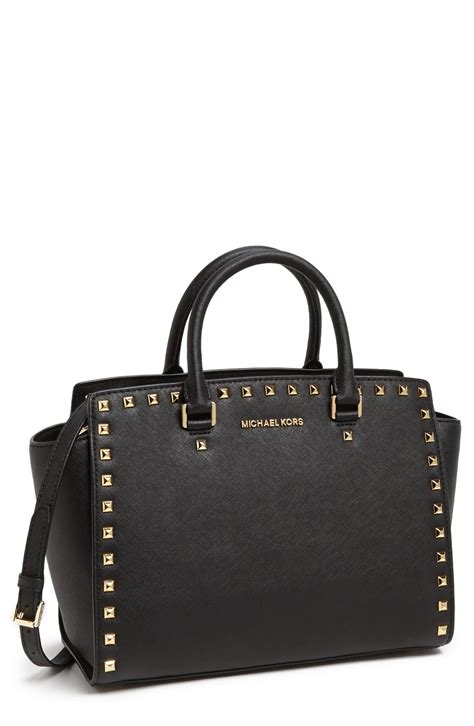 michael kors tas selma zwart|michael kors saffiano satchel.